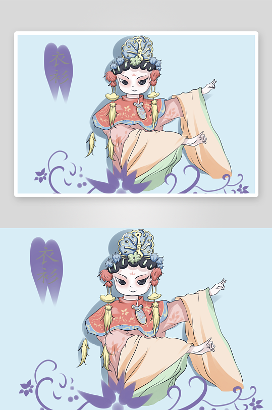卡通人物角色国潮插画素材-众图网