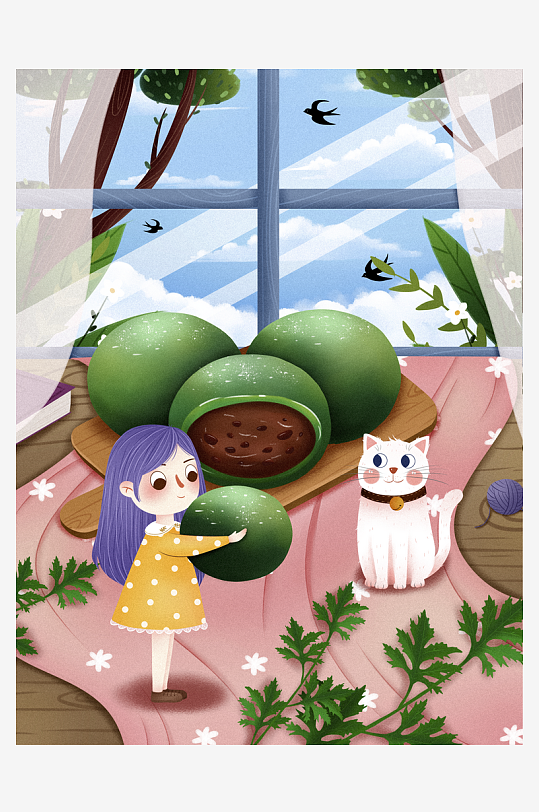 清明节插画设计模板-众图网