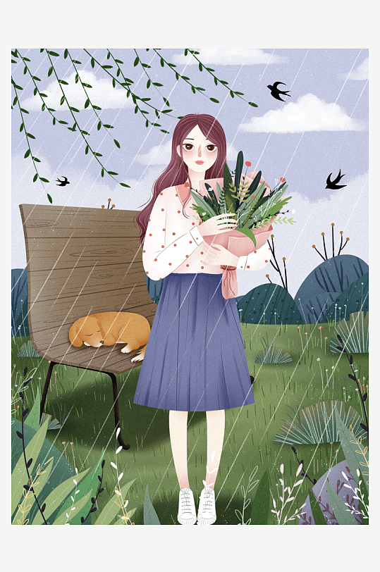 清明节插画设计模板-众图网