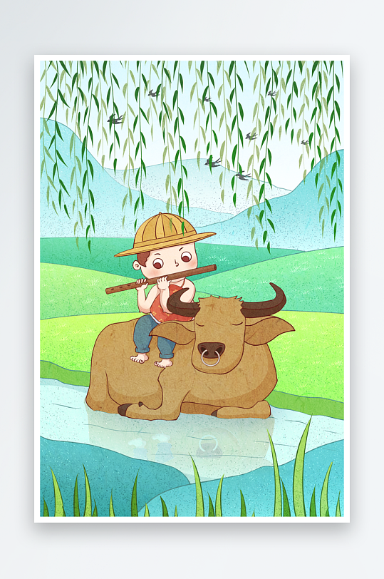 清明节插画设计模板-众图网