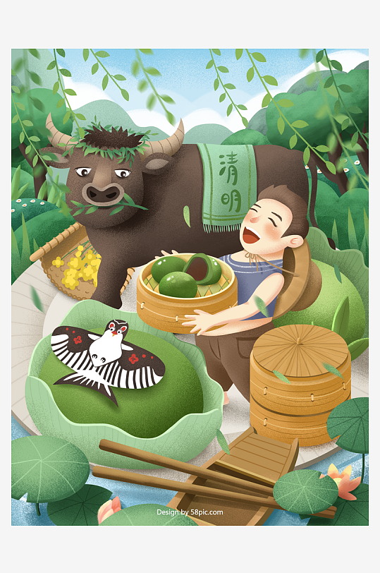 清明节插画设计模板素材-众图网