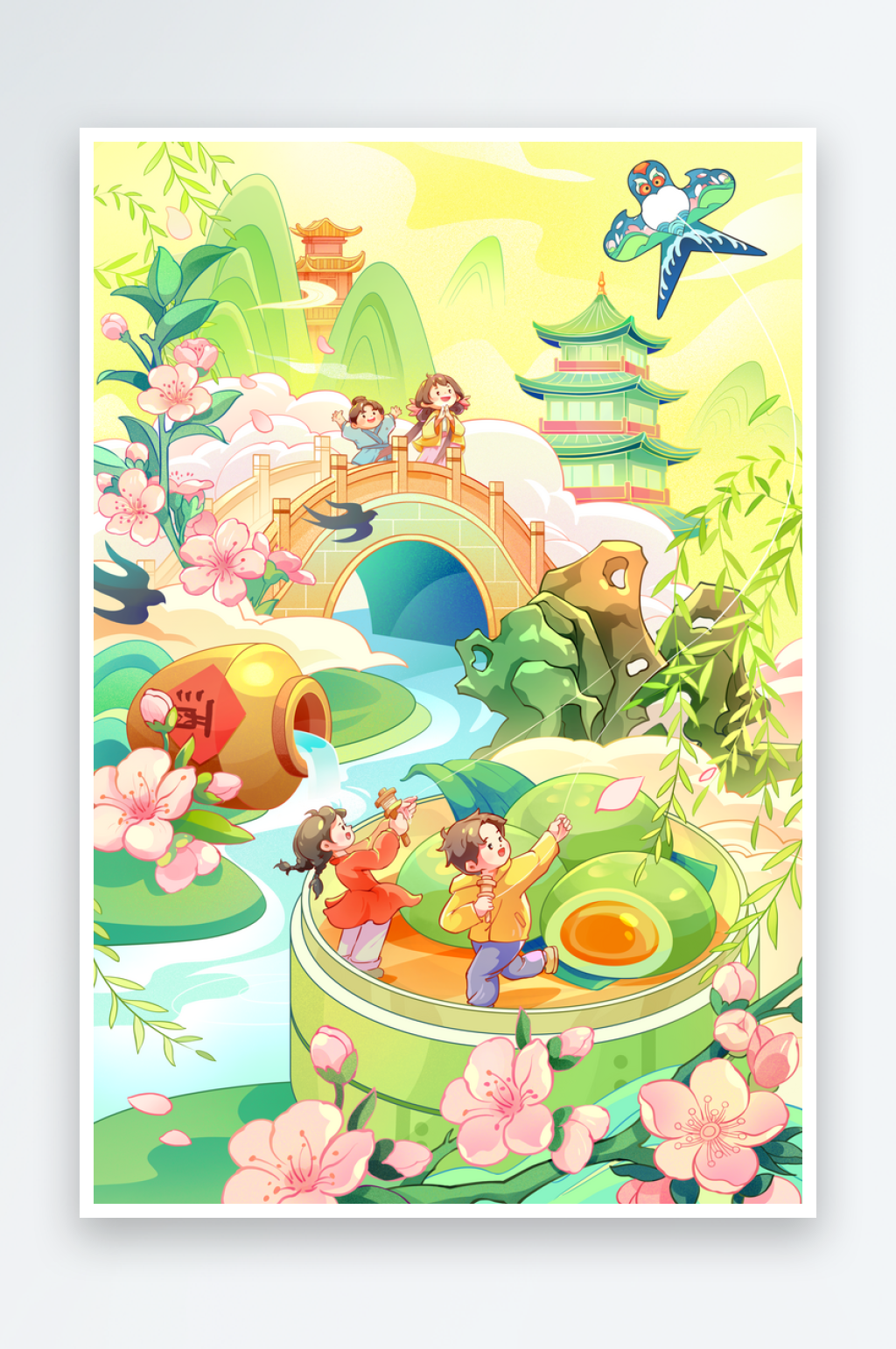 清明节插画模板素材素材