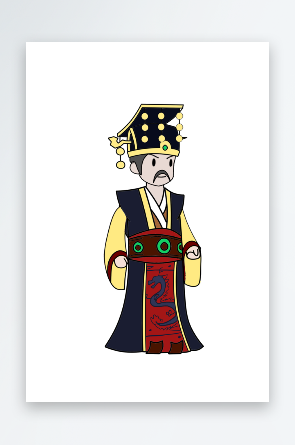 历史人物简笔插画秦始皇素材
