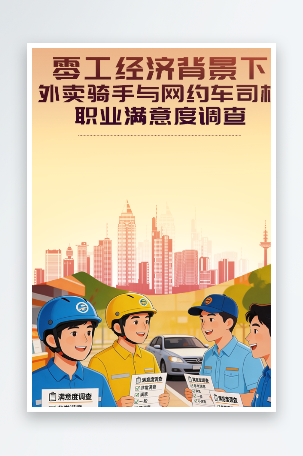 暖色简约大气就业封面你设计素材