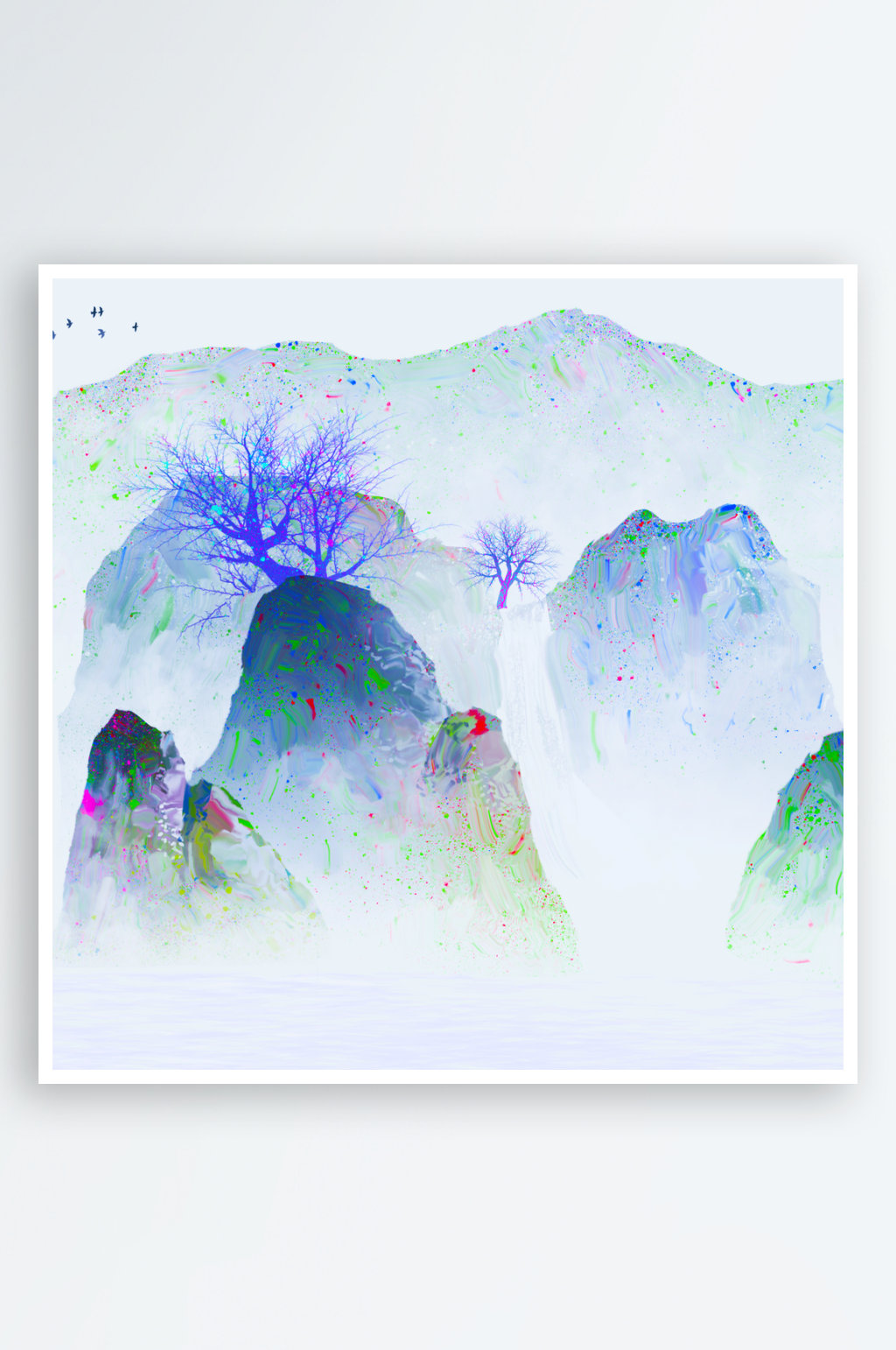 新中式水墨风景画图片素材素材