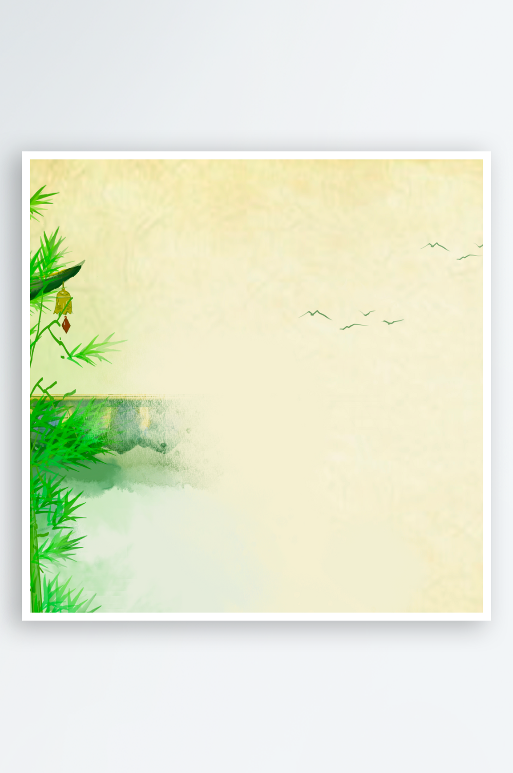 新中式水墨风景画装饰画素材