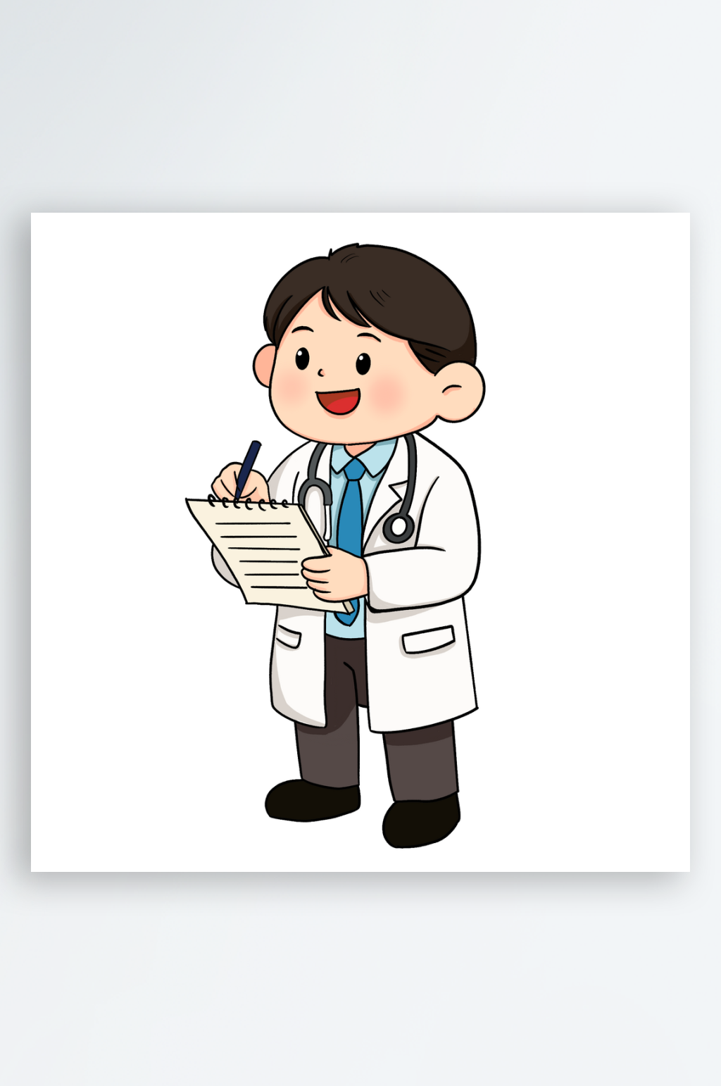 卡通风医生医护人员医师插画素材安全素材