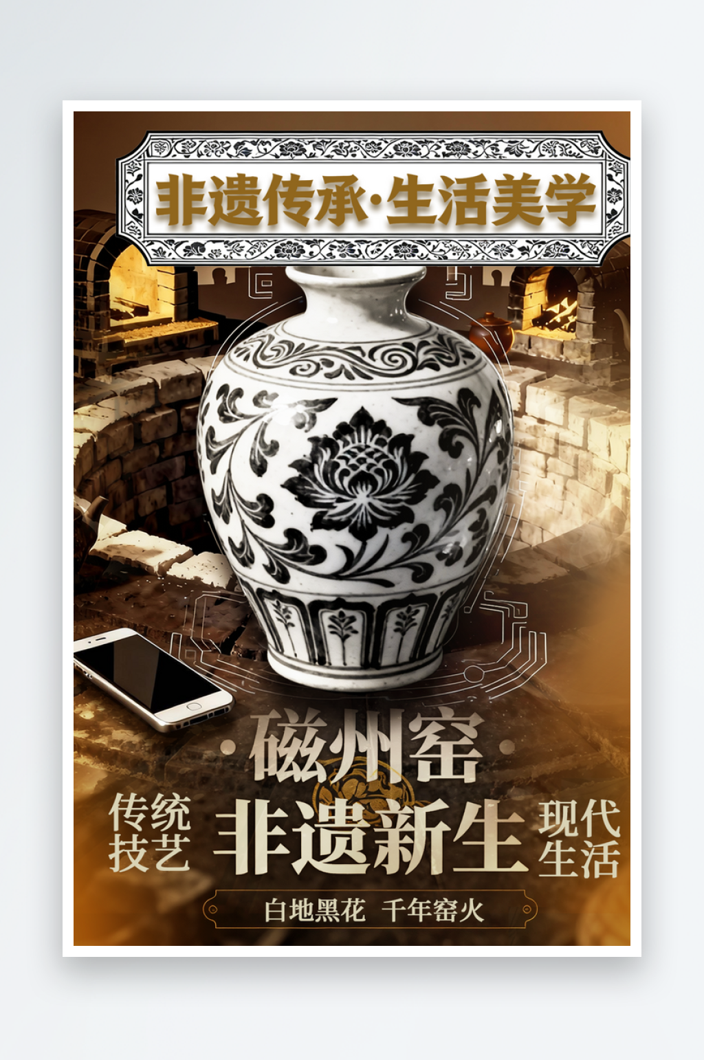 非遗传承生活美学中式陶瓷海报素材