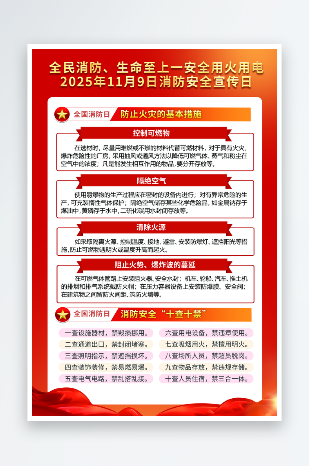 最新原创消防宣传海报素材