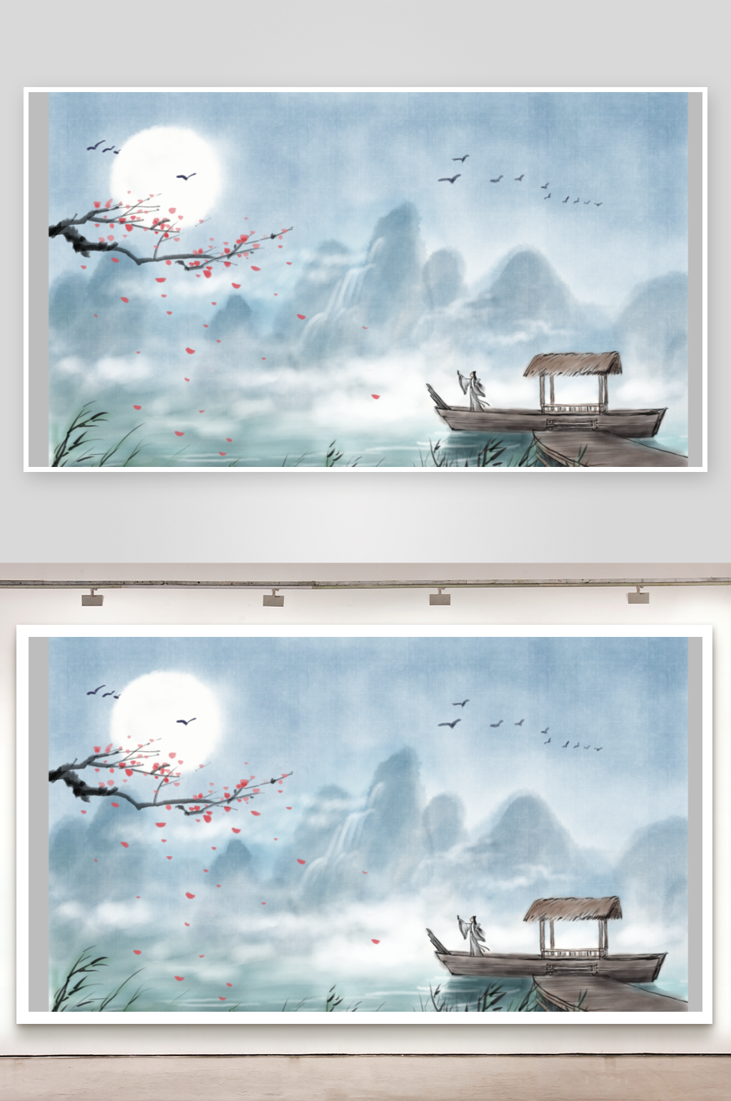 水墨山水风景画装饰画图片素材