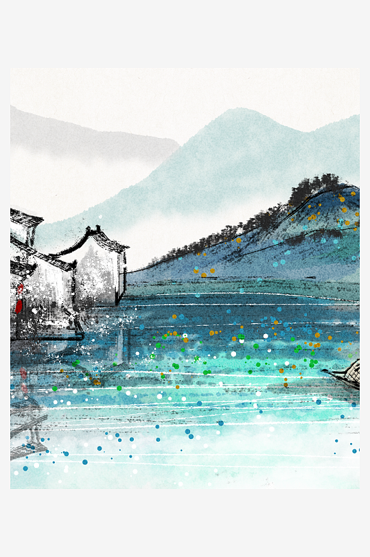 水墨山水风景画装饰画挂画