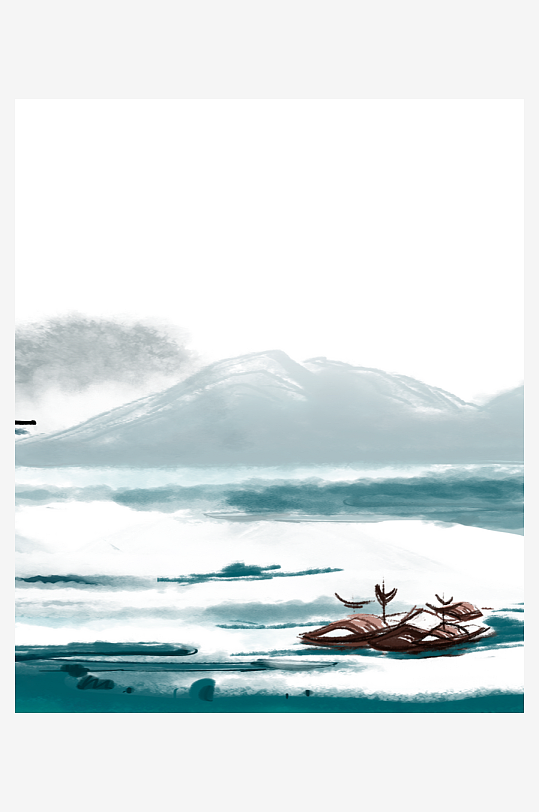 水墨山水风景画装饰画挂画
