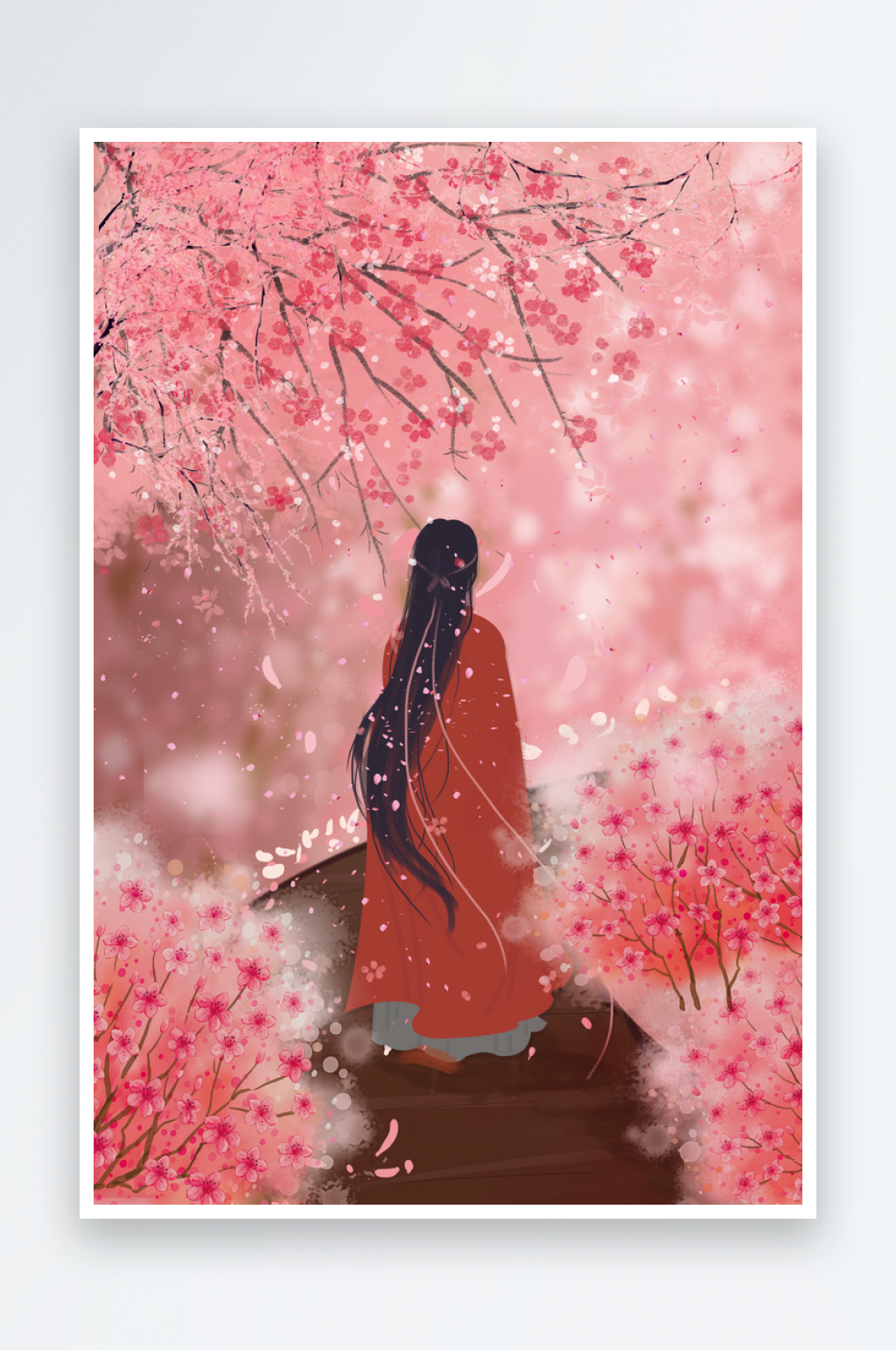 粉色浪漫樱花海报背景素材