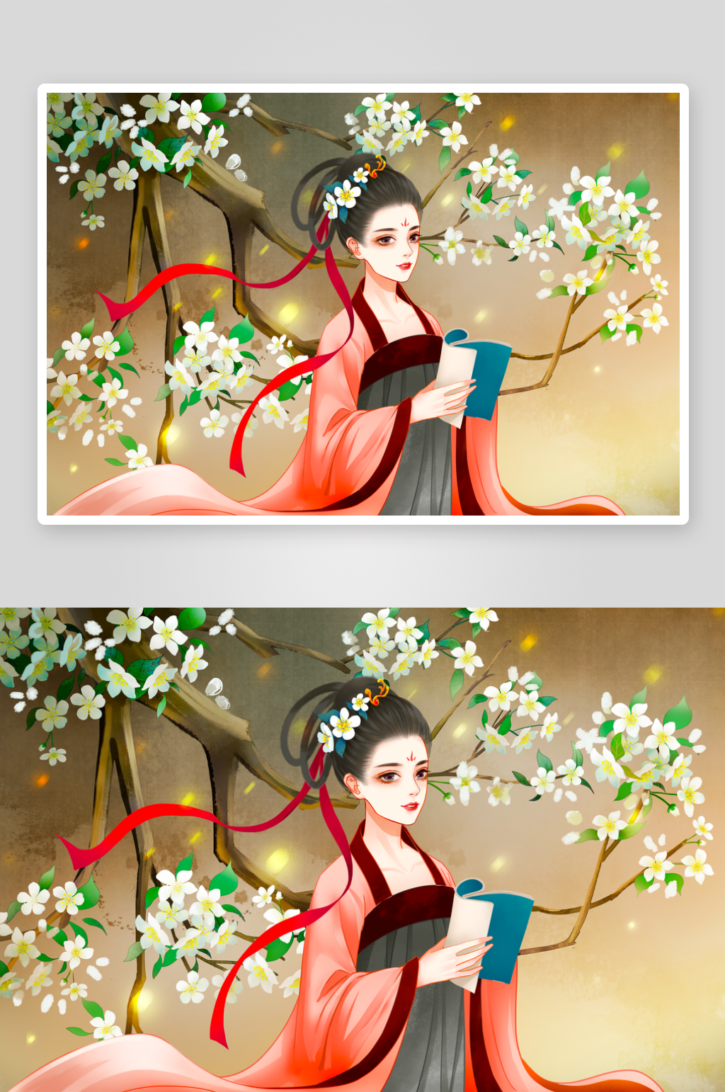 古风美女插画素材素材
