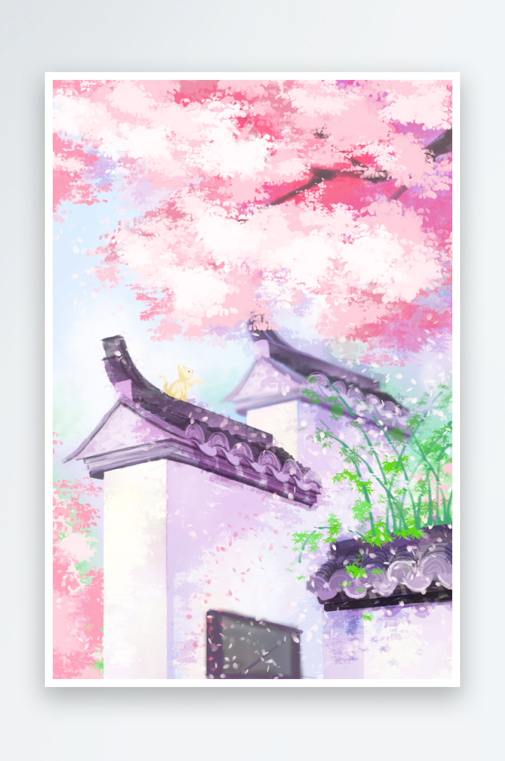 樱花海报背景素材素材