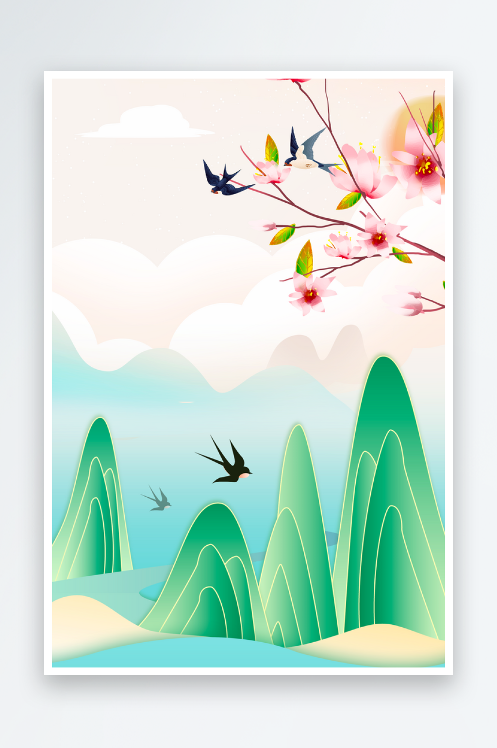 中国风二十四节气背景模板素材