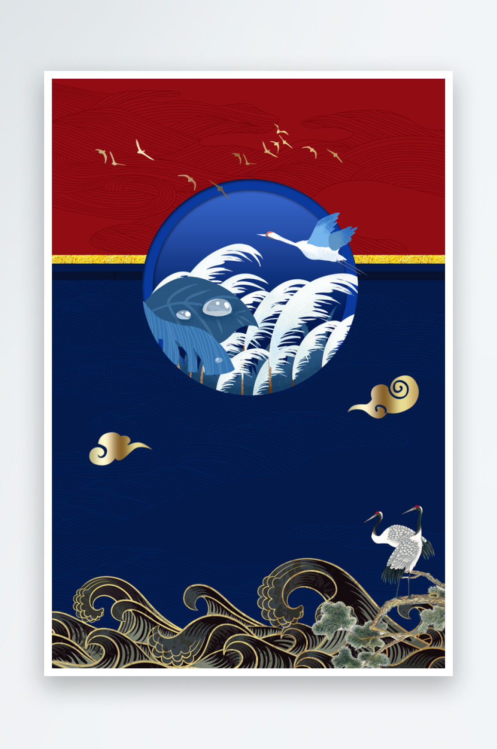 唯美中国风背景装饰画素材