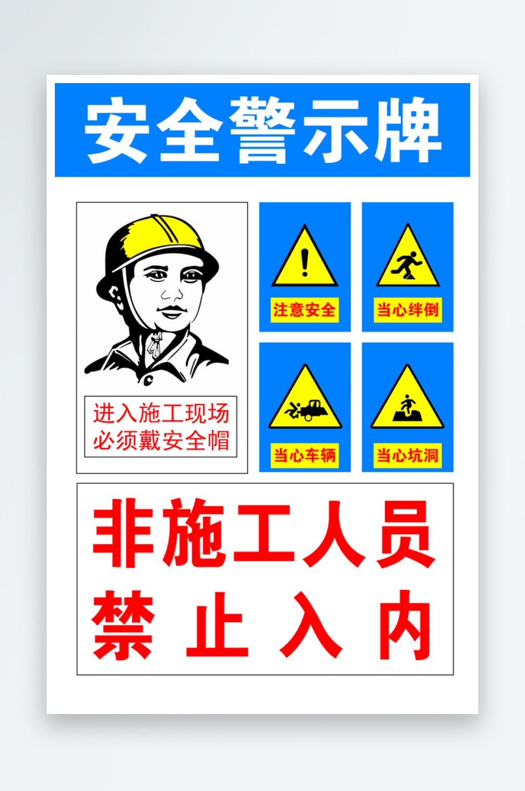 最新原创安全警示牌宣传海报素材